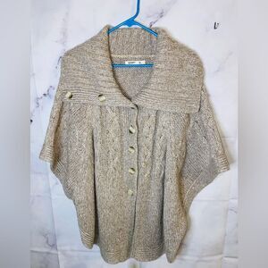 Old Navy Tan Cable Knit Cape Poncho size XL